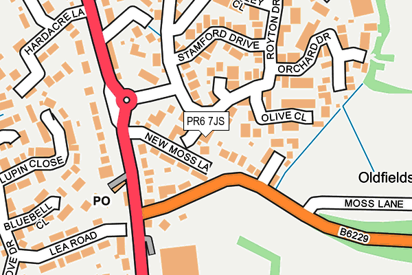 PR6 7JS map - OS OpenMap – Local (Ordnance Survey)