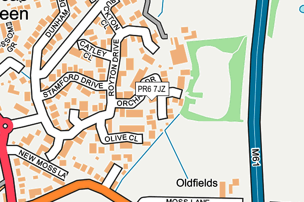 PR6 7JZ map - OS OpenMap – Local (Ordnance Survey)
