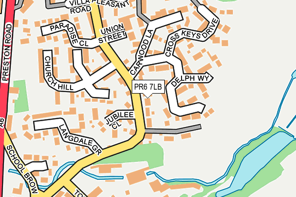 PR6 7LB map - OS OpenMap – Local (Ordnance Survey)
