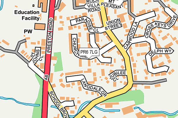 PR6 7LG map - OS OpenMap – Local (Ordnance Survey)