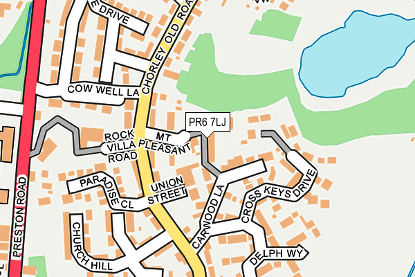 PR6 7LJ map - OS OpenMap – Local (Ordnance Survey)