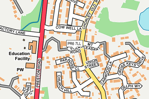 PR6 7LL map - OS OpenMap – Local (Ordnance Survey)