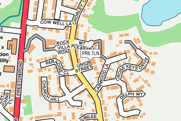 PR6 7LN map - OS OpenMap – Local (Ordnance Survey)