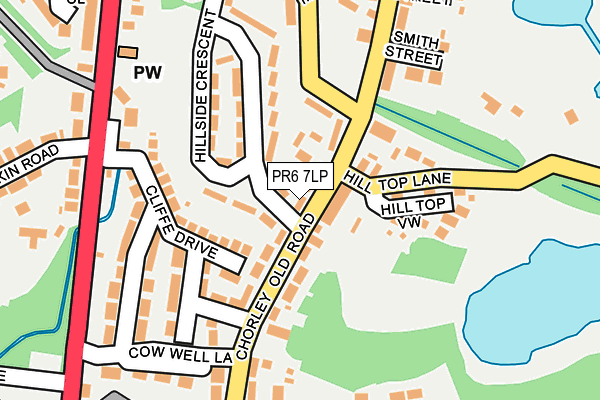 PR6 7LP map - OS OpenMap – Local (Ordnance Survey)