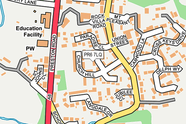 PR6 7LQ map - OS OpenMap – Local (Ordnance Survey)