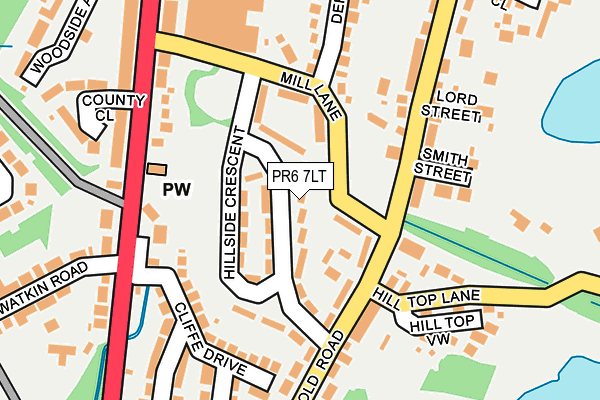 PR6 7LT map - OS OpenMap – Local (Ordnance Survey)