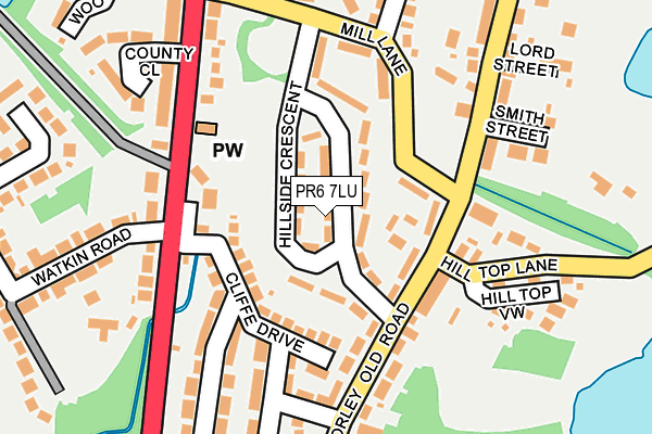 PR6 7LU map - OS OpenMap – Local (Ordnance Survey)