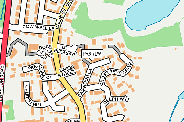 PR6 7LW map - OS OpenMap – Local (Ordnance Survey)