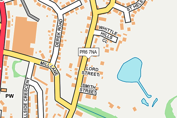 PR6 7NA map - OS OpenMap – Local (Ordnance Survey)