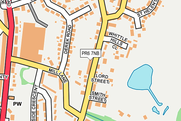 PR6 7NB map - OS OpenMap – Local (Ordnance Survey)