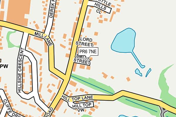 PR6 7NE map - OS OpenMap – Local (Ordnance Survey)