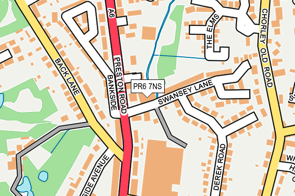 PR6 7NS map - OS OpenMap – Local (Ordnance Survey)