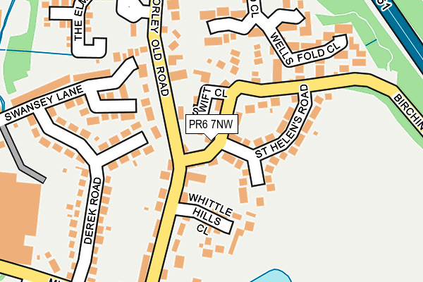 PR6 7NW map - OS OpenMap – Local (Ordnance Survey)