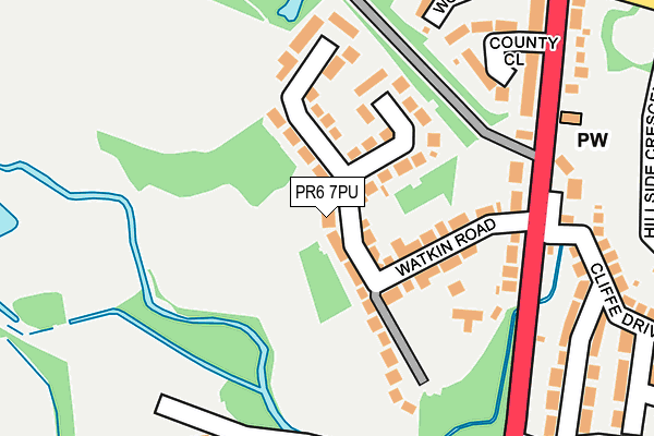 PR6 7PU map - OS OpenMap – Local (Ordnance Survey)