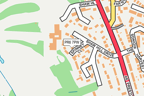 PR6 7PW map - OS OpenMap – Local (Ordnance Survey)