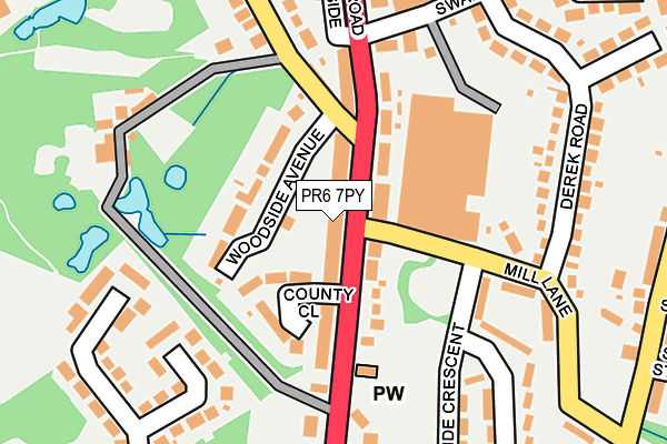 PR6 7PY map - OS OpenMap – Local (Ordnance Survey)