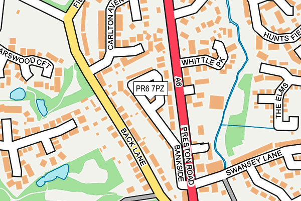 PR6 7PZ map - OS OpenMap – Local (Ordnance Survey)