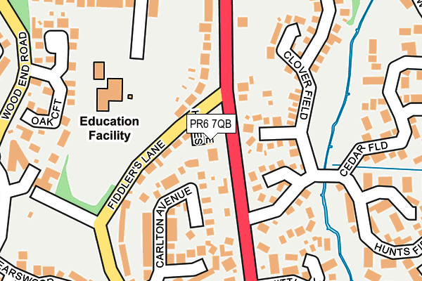 PR6 7QB map - OS OpenMap – Local (Ordnance Survey)