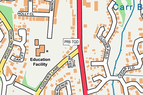PR6 7QD map - OS OpenMap – Local (Ordnance Survey)