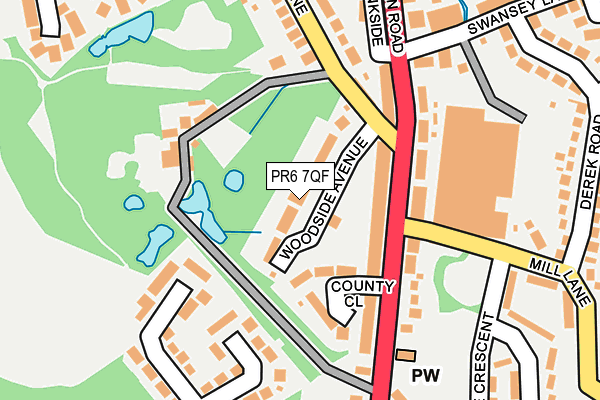 PR6 7QF map - OS OpenMap – Local (Ordnance Survey)