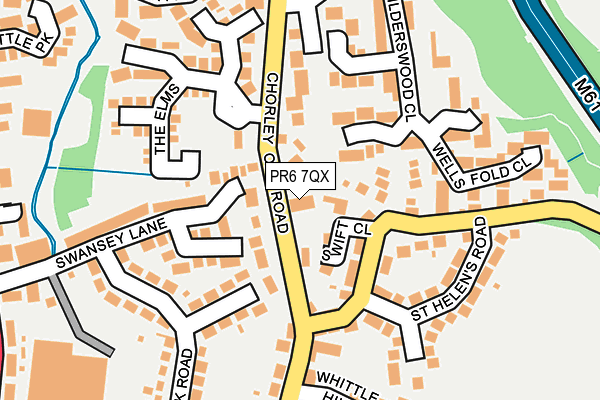 PR6 7QX map - OS OpenMap – Local (Ordnance Survey)