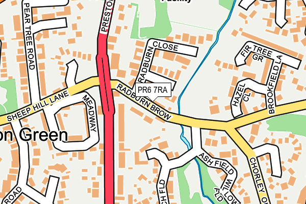 PR6 7RA map - OS OpenMap – Local (Ordnance Survey)