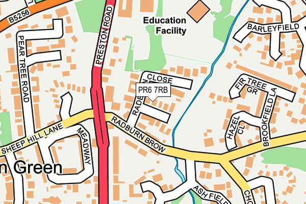 PR6 7RB map - OS OpenMap – Local (Ordnance Survey)