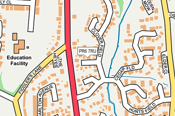 PR6 7RU map - OS OpenMap – Local (Ordnance Survey)