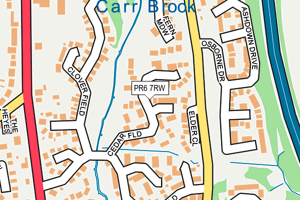 PR6 7RW map - OS OpenMap – Local (Ordnance Survey)