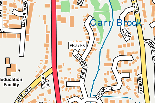 PR6 7RX map - OS OpenMap – Local (Ordnance Survey)