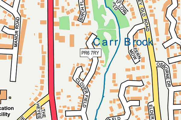 PR6 7RY map - OS OpenMap – Local (Ordnance Survey)