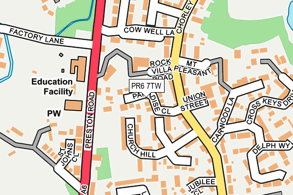 PR6 7TW map - OS OpenMap – Local (Ordnance Survey)