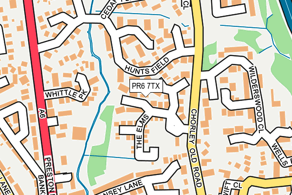 PR6 7TX map - OS OpenMap – Local (Ordnance Survey)