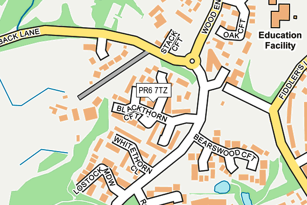 PR6 7TZ map - OS OpenMap – Local (Ordnance Survey)