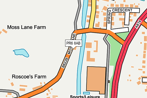 PR6 8AB map - OS OpenMap – Local (Ordnance Survey)