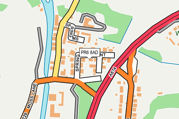 PR6 8AD map - OS OpenMap – Local (Ordnance Survey)