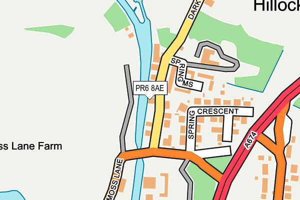 PR6 8AE map - OS OpenMap – Local (Ordnance Survey)