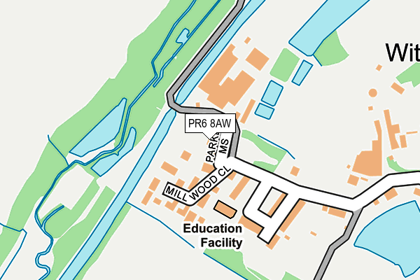 PR6 8AW map - OS OpenMap – Local (Ordnance Survey)