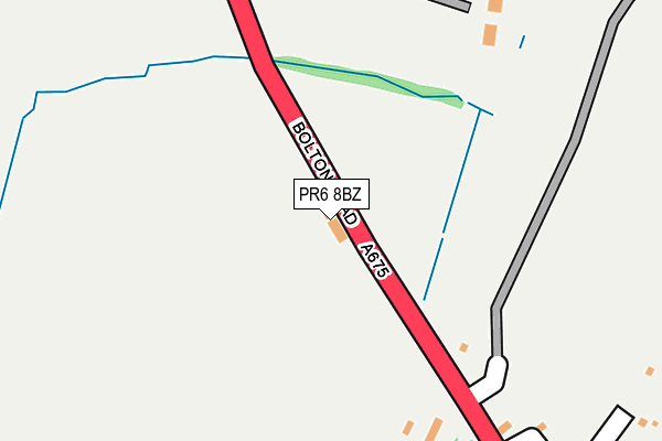 PR6 8BZ map - OS OpenMap – Local (Ordnance Survey)