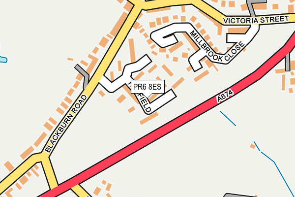 PR6 8ES map - OS OpenMap – Local (Ordnance Survey)