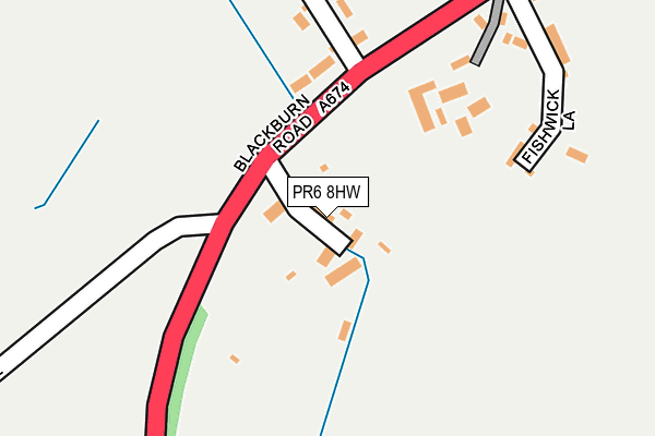 PR6 8HW map - OS OpenMap – Local (Ordnance Survey)