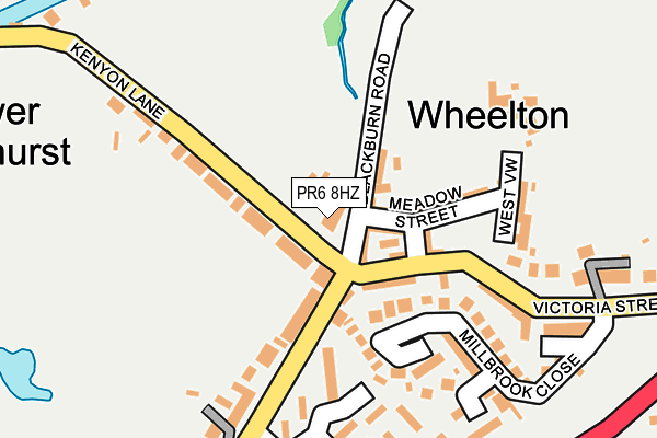 PR6 8HZ map - OS OpenMap – Local (Ordnance Survey)