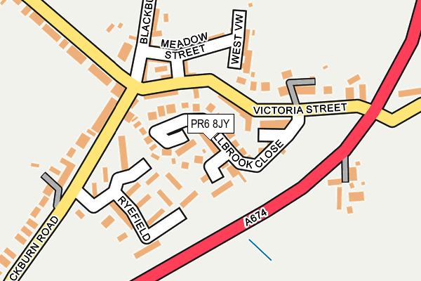 PR6 8JY map - OS OpenMap – Local (Ordnance Survey)