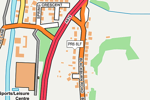 PR6 8LF map - OS OpenMap – Local (Ordnance Survey)