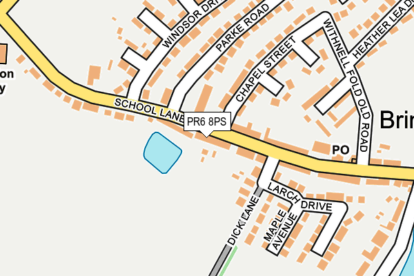 PR6 8PS map - OS OpenMap – Local (Ordnance Survey)