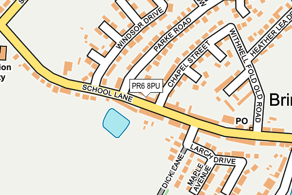 PR6 8PU map - OS OpenMap – Local (Ordnance Survey)