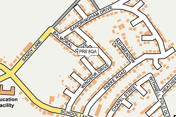 PR6 8QA map - OS OpenMap – Local (Ordnance Survey)