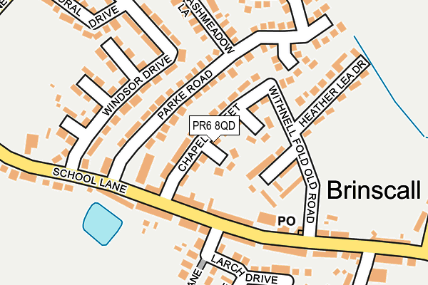 PR6 8QD map - OS OpenMap – Local (Ordnance Survey)