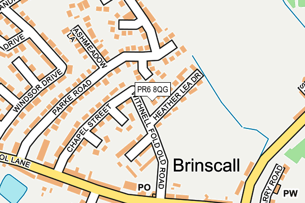 PR6 8QG map - OS OpenMap – Local (Ordnance Survey)