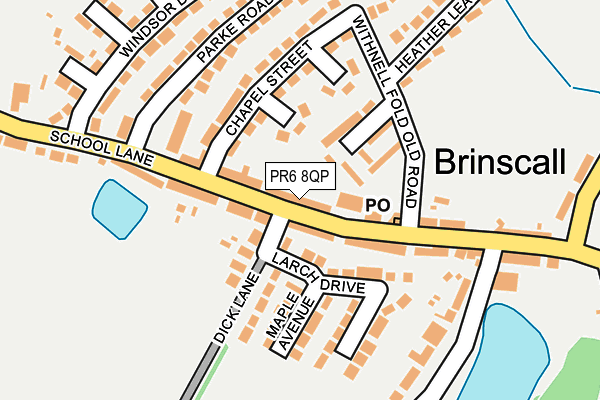 PR6 8QP map - OS OpenMap – Local (Ordnance Survey)